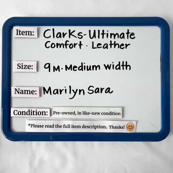 Clarks Collection 'Marilyn Sara' Black Leather Block Heels, Cap Toe, Size 9 EC! - Picture 13 of 13